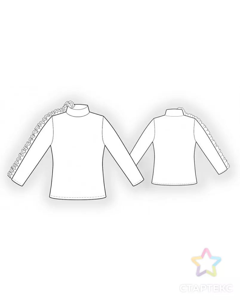 Выкройка: блузон с декоративным рукавом арт. ВКК-1987-6-ЛК0005864 - рис. 2