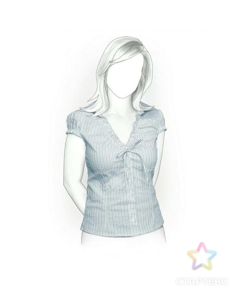 Выкройка: блузка полосатая арт. ВКК-638-1-ЛК0005869 1