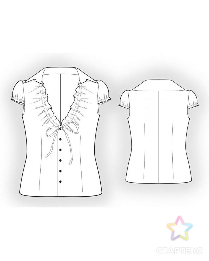 Выкройка: блузка полосатая арт. ВКК-638-1-ЛК0005869 2