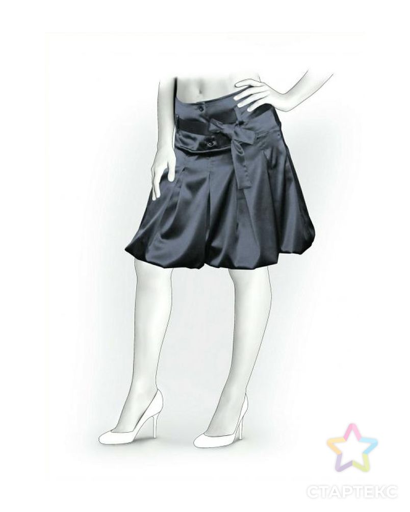 Выкройка: юбка баллон со складками арт. ВКК-1704-1-ЛК0005876 1