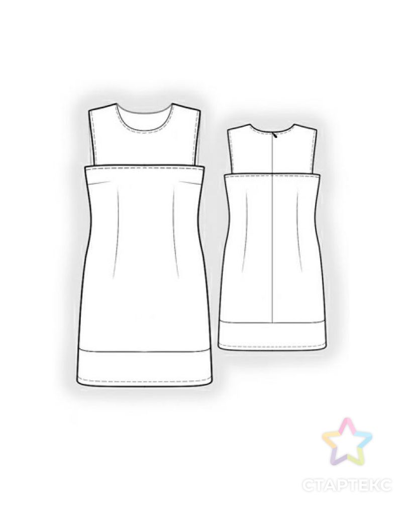 Выкройка: двухцветное платье арт. ВКК-763-10-ЛК0005897 2