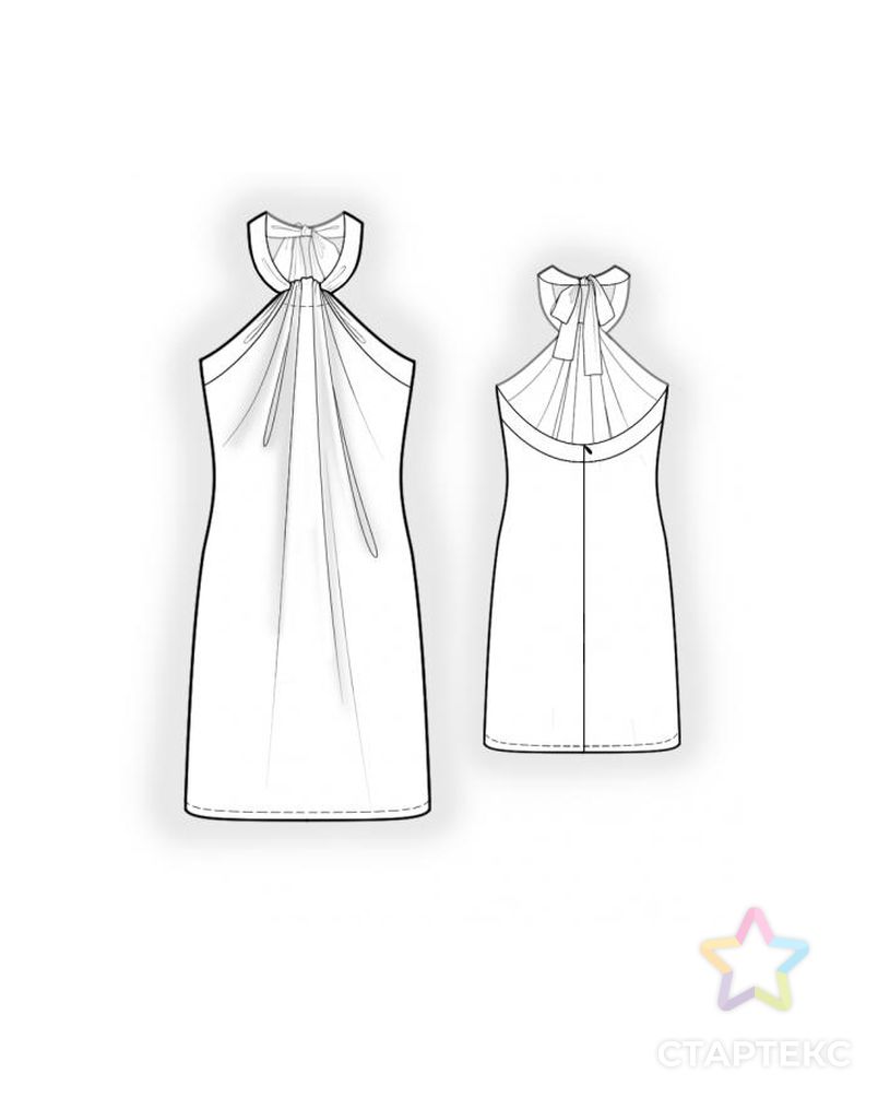Выкройка: платье с открытой спиной арт. ВКК-1657-1-ЛК0005908 2