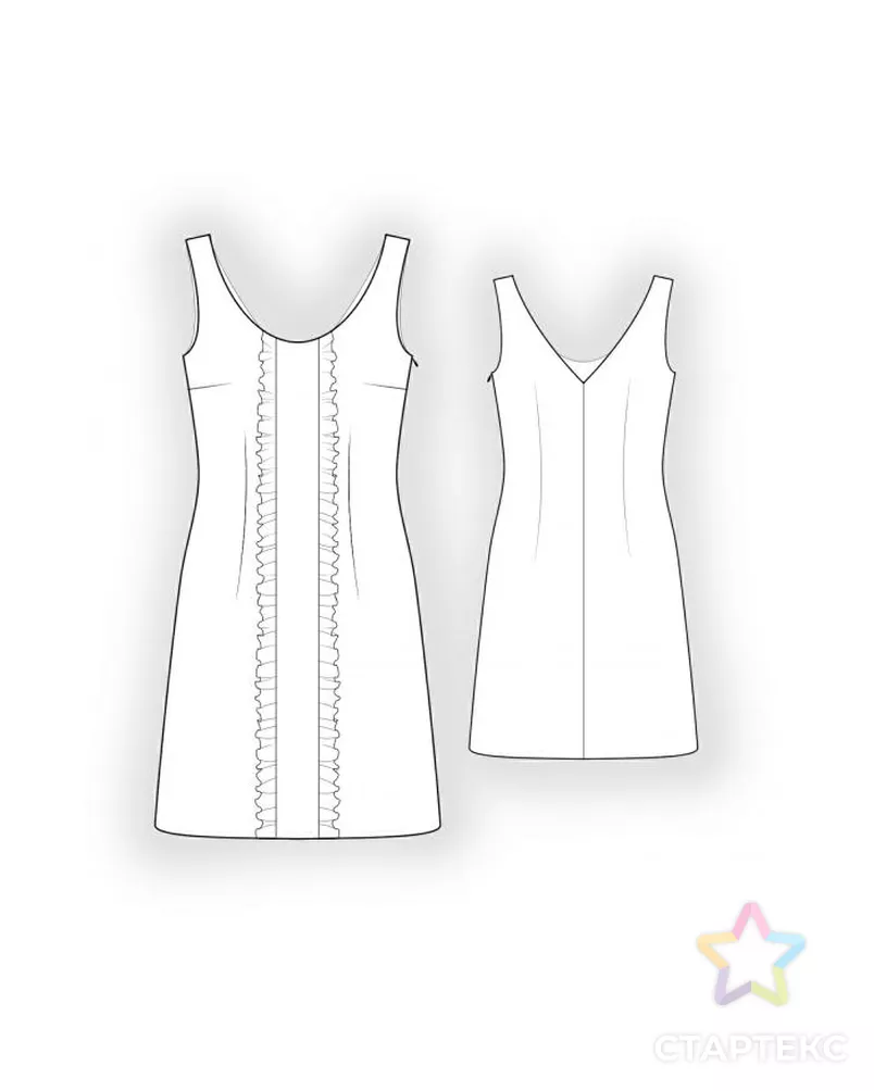 Выкройка: сарафан с рюшами арт. ВКК-538-12-ЛК0005909 - рис. 2