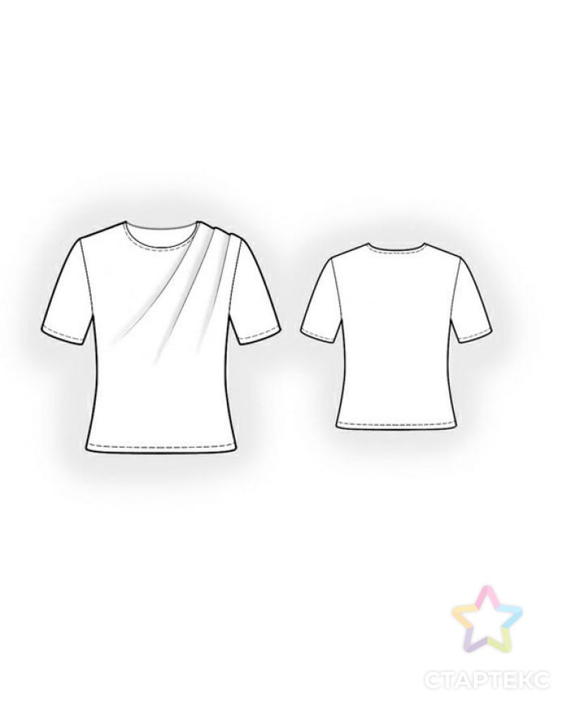 Выкройка: футболка со складками арт. ВКК-1873-1-ЛК0005922