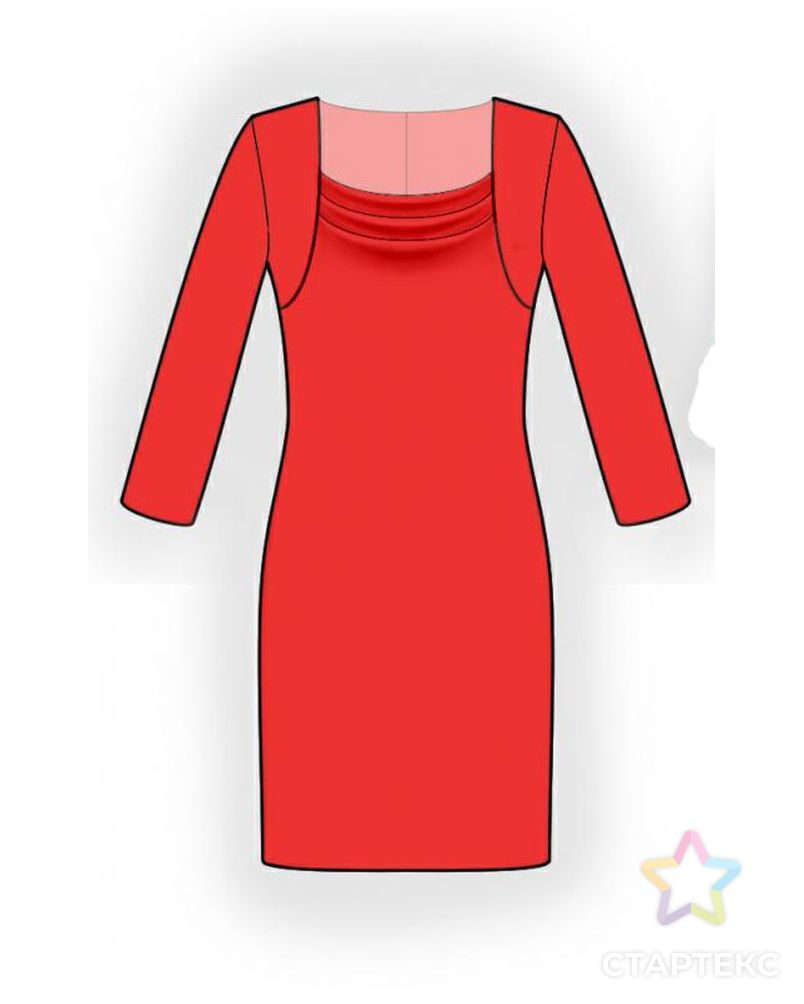Выкройка: платье с горловиной качель арт. ВКК-613-1-ЛК0005929