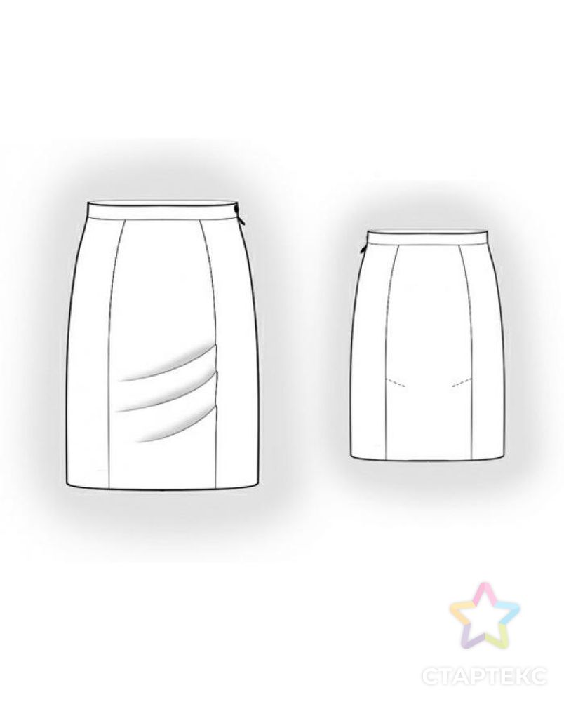 Выкройка: юбка с защипами арт. ВКК-2023-1-ЛК0005932 2