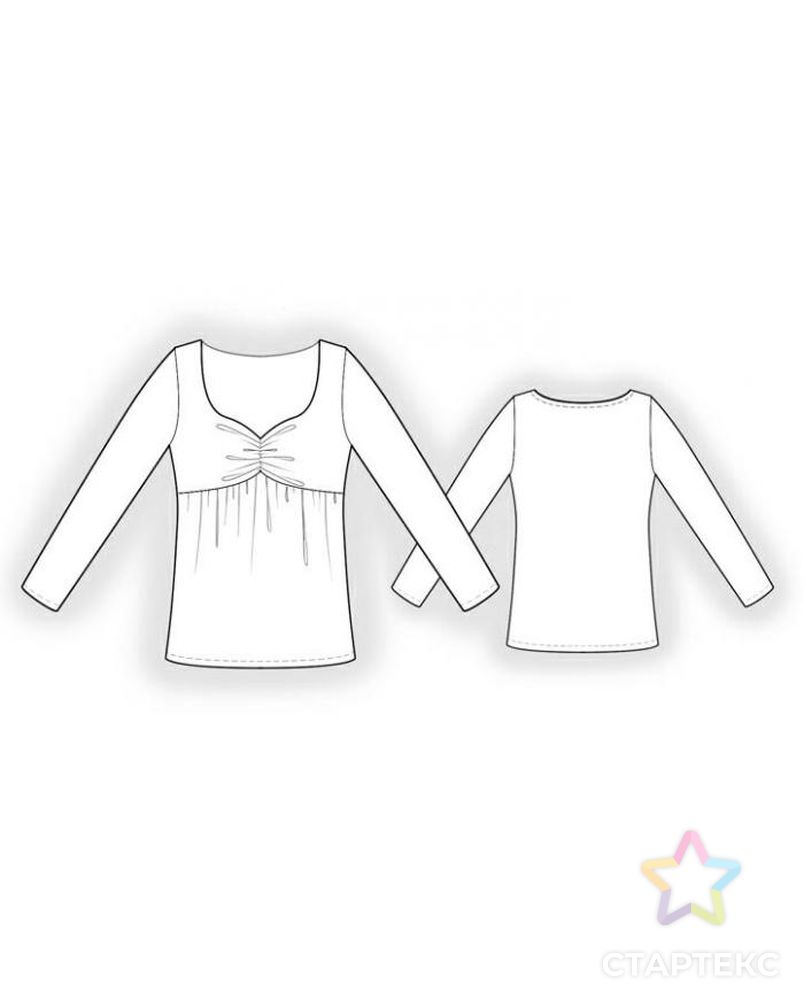 Выкройка: блузка со сборкой арт. ВКК-267-1-ЛК0005935 2