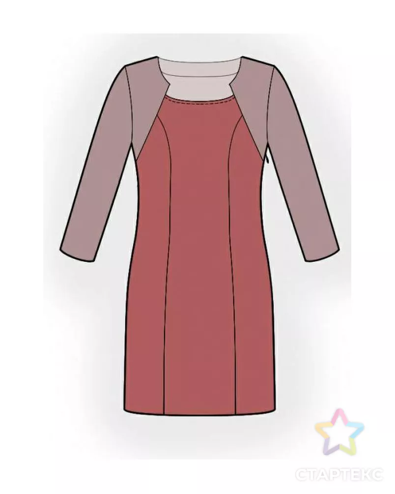 Выкройка: платье с эффектом болеро арт. ВКК-1020-6-ЛК0005941 - рис. 1