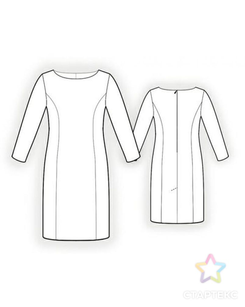 Выкройка: классическое платье арт. ВКК-1347-1-ЛК0005957