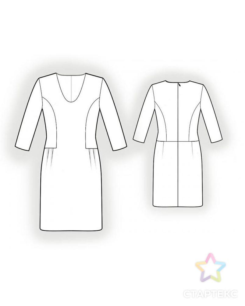 Выкройка: серое платье арт. ВКК-517-1-ЛК0005972 2