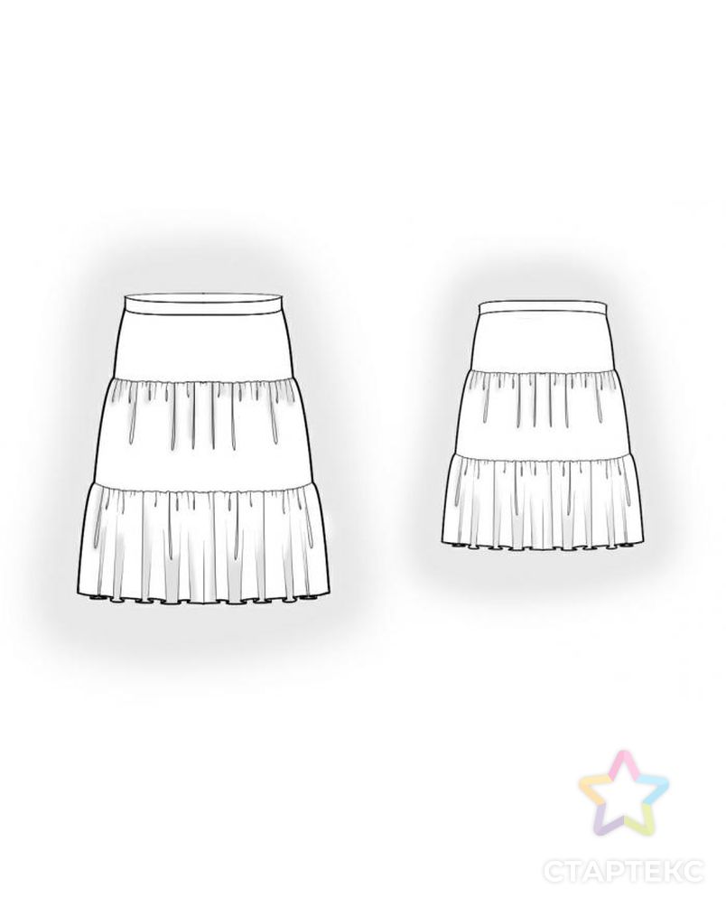 Выкройка: юбка со сборкой арт. ВКК-1534-4-ЛК0005973 2