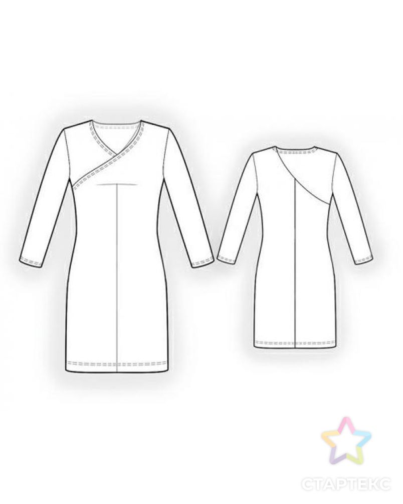 Выкройка: платье двухцветное арт. ВКК-1051-1-ЛК0005977 2
