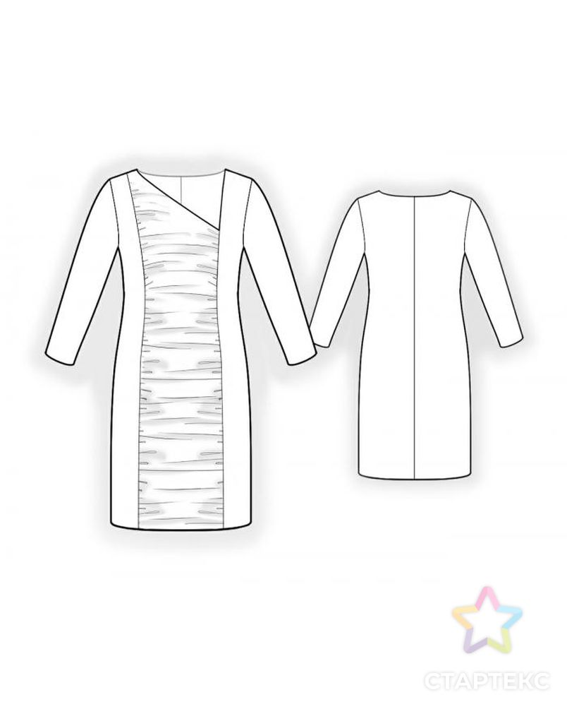 Выкройка: платье со сборкой арт. ВКК-1022-1-ЛК0005980