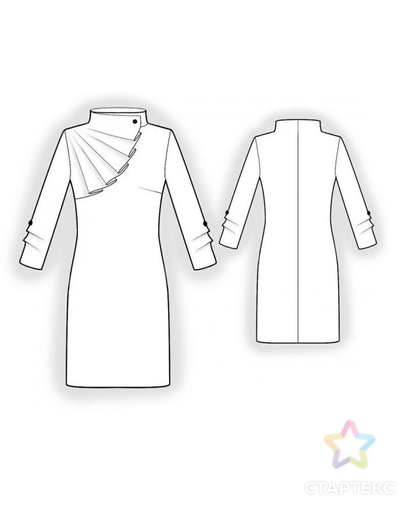 Выкройка: платье с отлетной кокеткой арт. ВКК-1072-1-ЛК0005981 2