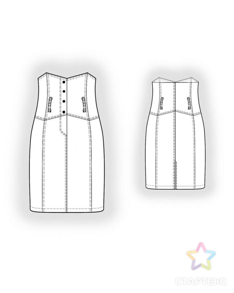 Выкройка: юбка с высоким поясом арт. ВКК-1706-1-ЛК0005987 2