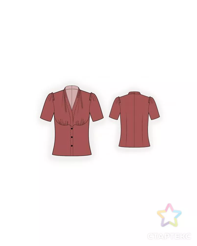 Выкройка: блузка с подрезом арт. ВКК-208-7-ЛК0005990 - рис. 1