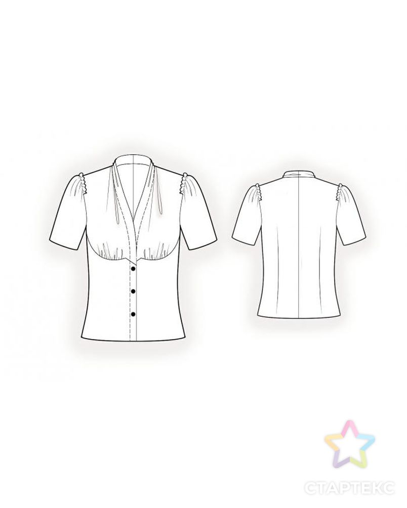 Выкройка: блузка с подрезом арт. ВКК-208-1-ЛК0005990 2