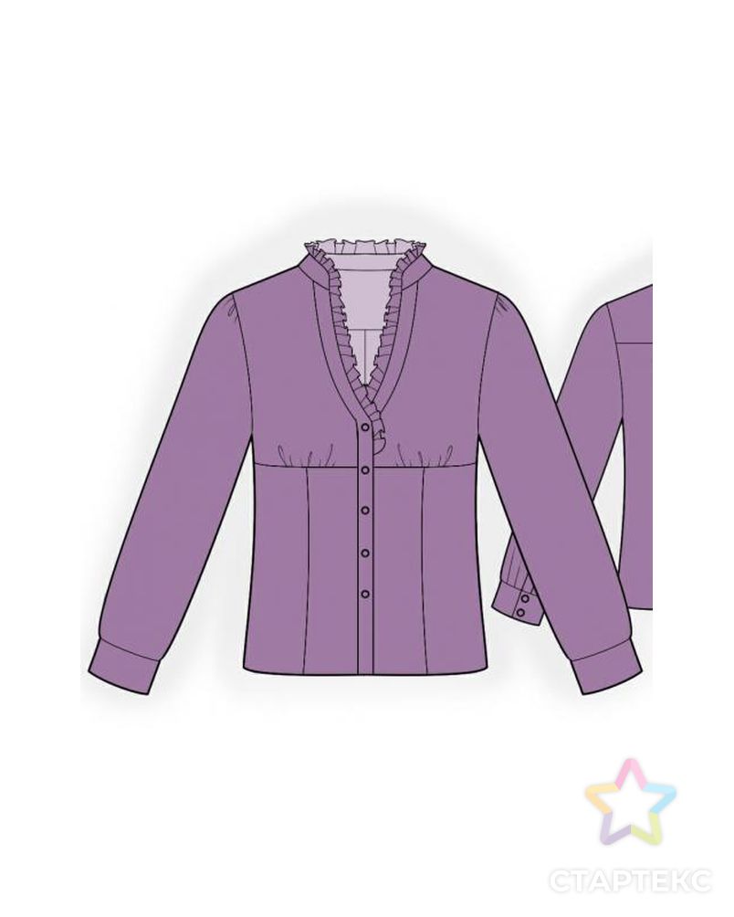 Выкройка: блузка с рюшами арт. ВКК-619-1-ЛК0005999