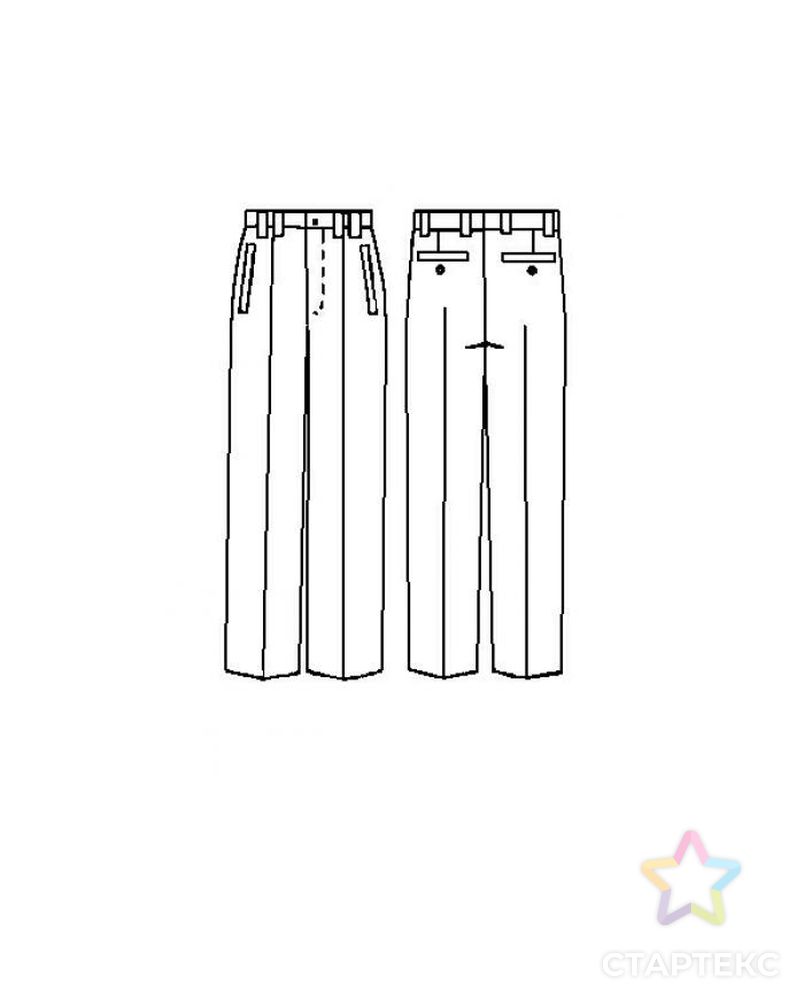 Выкройка: брюки арт. ВКК-545-1-ЛК0006002