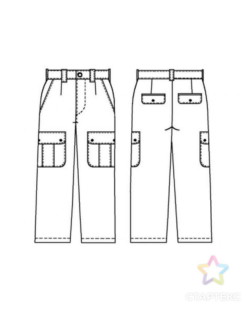 Выкройка: брюки с большими накладными карманами арт. ВКК-498-1-ЛК0006004