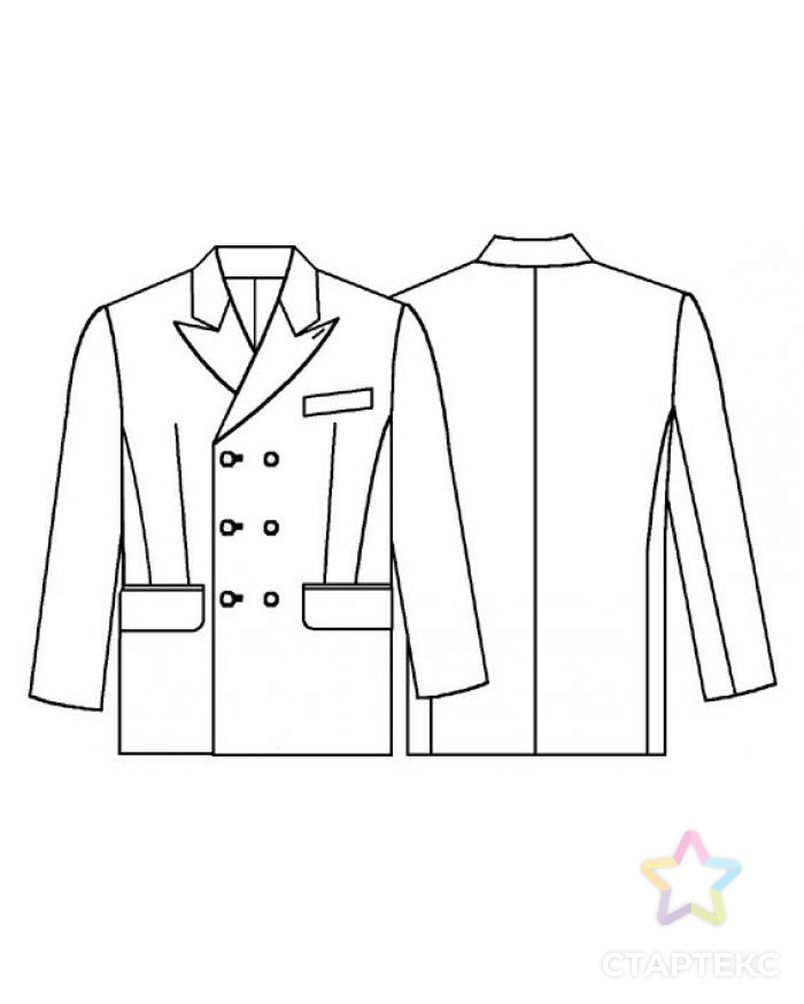 Выкройка: пиджак двубортный арт. ВКК-1427-1-ЛК0006021