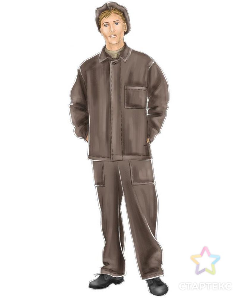 Выкройка: костюм кислотнозащитный мужской (куртка) арт. ВКК-1696-1-ЛК0006036
