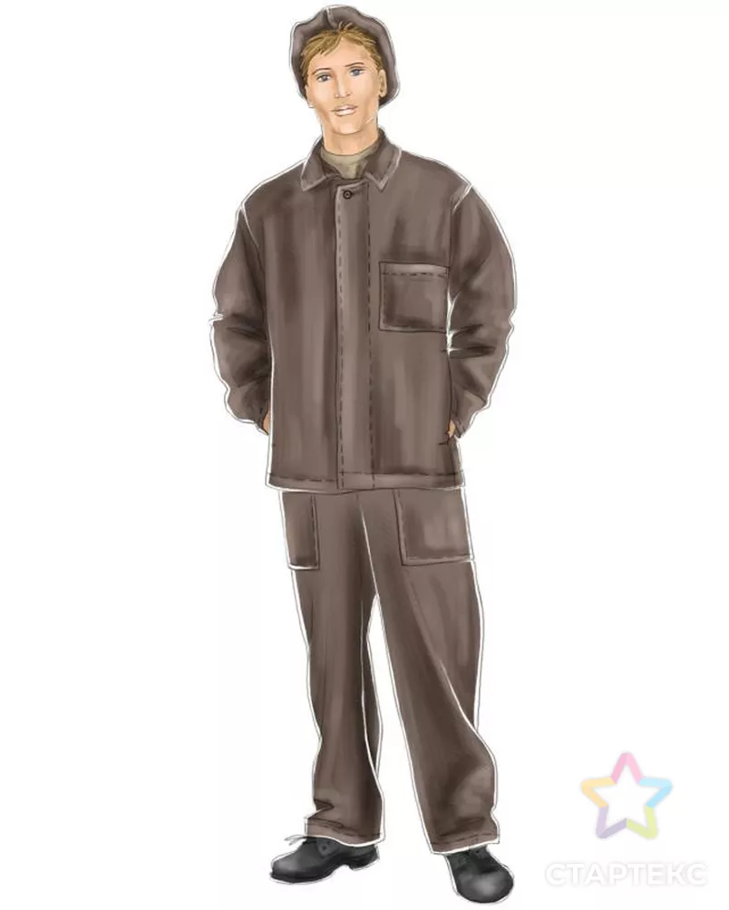 Выкройка: костюм кислотнозащитный мужской (куртка) арт. ВКК-1696-5-ЛК0006036 1