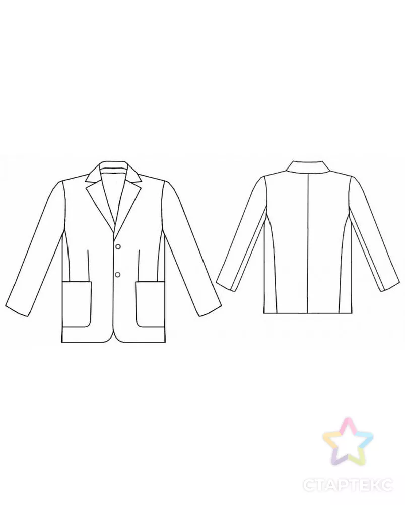 Выкройка: оливковый костюм (пиджак) арт. ВКК-1583-1-ЛК0006052 2