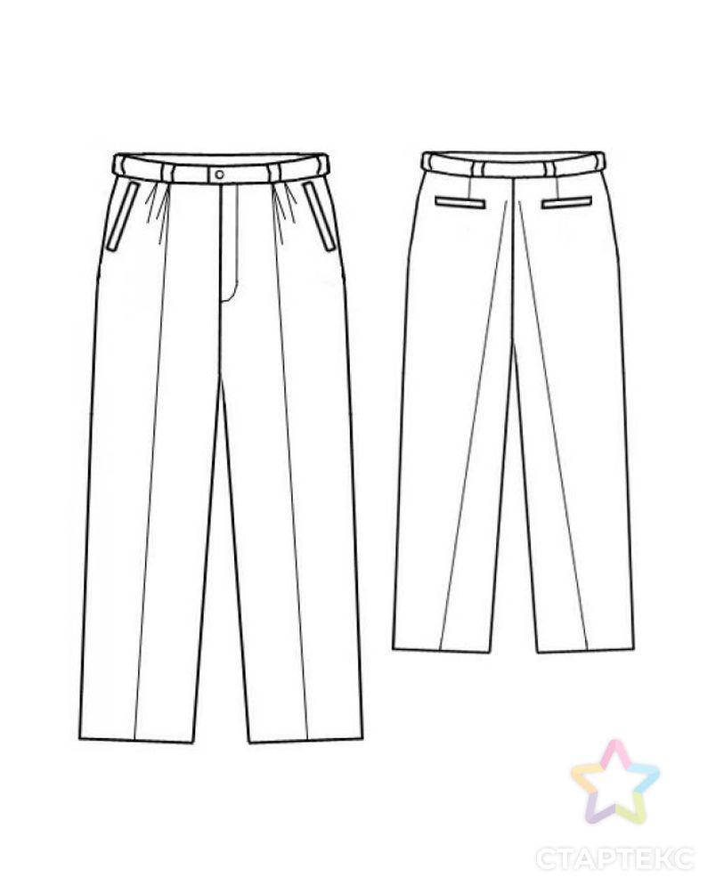 Выкройка: белые брюки арт. ВКК-441-6-ЛК0006058