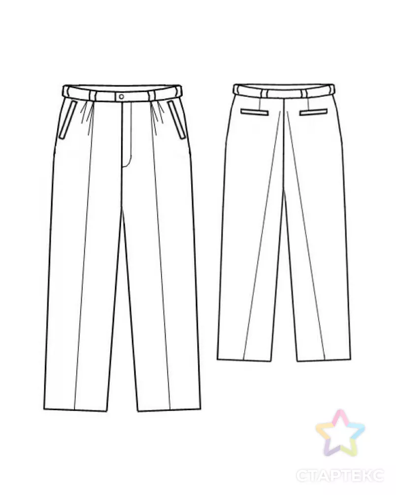 Выкройка: белые брюки арт. ВКК-441-8-ЛК0006058 2