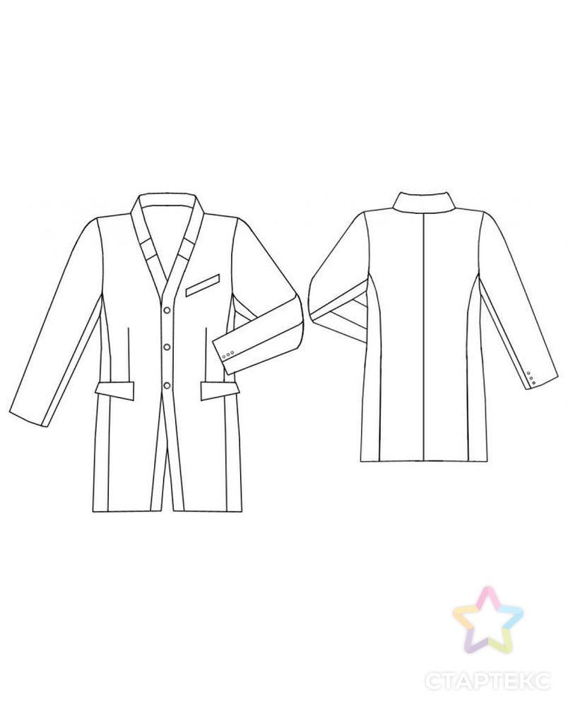 Выкройка: черный полосатый пиджак арт. ВКК-807-1-ЛК0006067 2