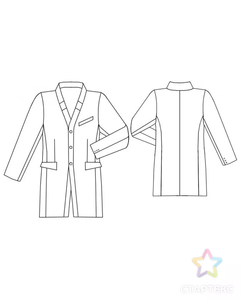 Выкройка: черный полосатый пиджак арт. ВКК-807-1-ЛК0006067 2