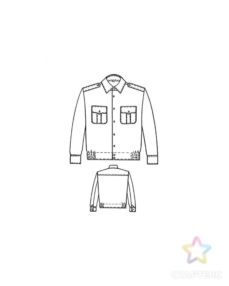 Выкройка: рубашка форменная мужская (тип а) арт. ВКК-991-11-ЛК0006095 2