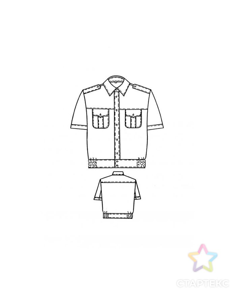 Выкройка: рубашка форменная мужская (тип а1) арт. ВКК-1372-11-ЛК0006096