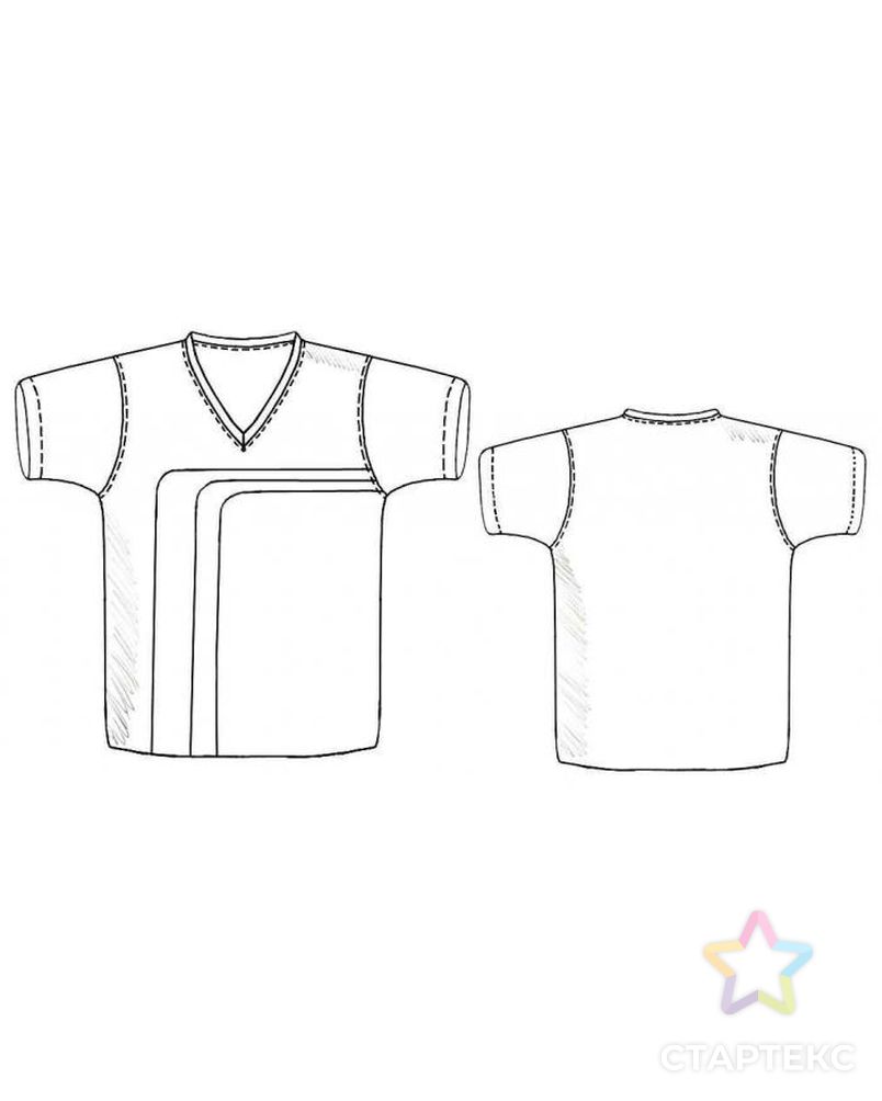 Выкройка: футболка с фигурными полосами арт. ВКК-956-7-ЛК0006108 2