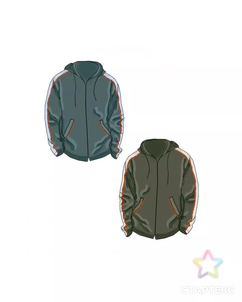 Выкройка: куртка-ветровка с лампасами арт. ВКК-1819-9-ЛК0006118 1