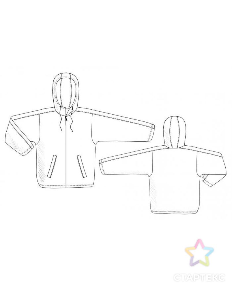 Выкройка: куртка-ветровка с лампасами арт. ВКК-1819-9-ЛК0006118