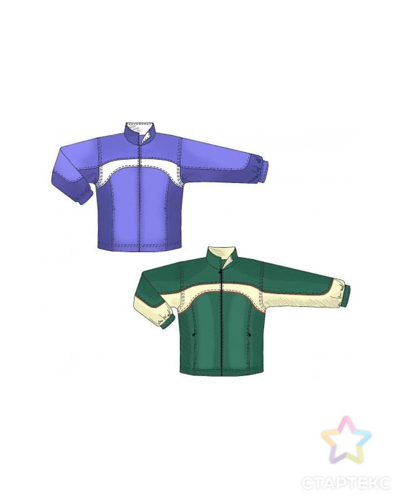 Выкройка: спортивная куртка с карманами в рельефе арт. ВКК-1543-12-ЛК0006122 1