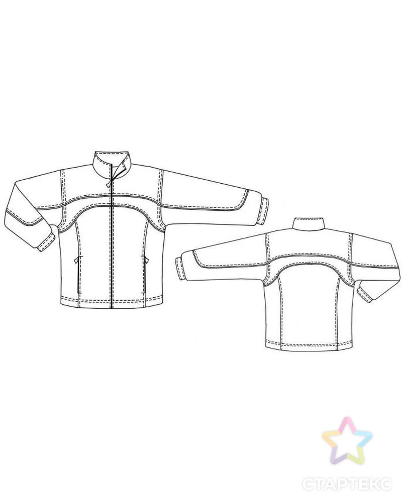 Выкройка: спортивная куртка с карманами в рельефе арт. ВКК-1543-12-ЛК0006122 2