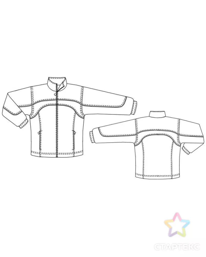 Выкройка: спортивная куртка с карманами в рельефе арт. ВКК-1543-4-ЛК0006122 2