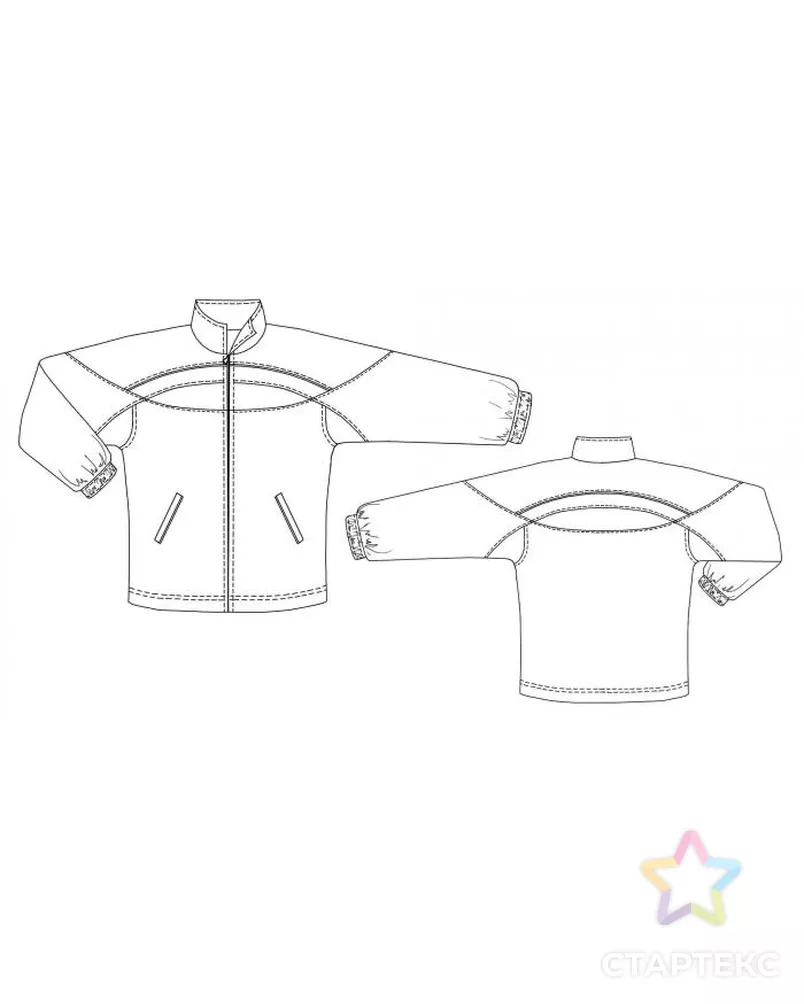 Выкройка: спортивная куртка с круглой кокеткой арт. ВКК-254-11-ЛК0006123 2