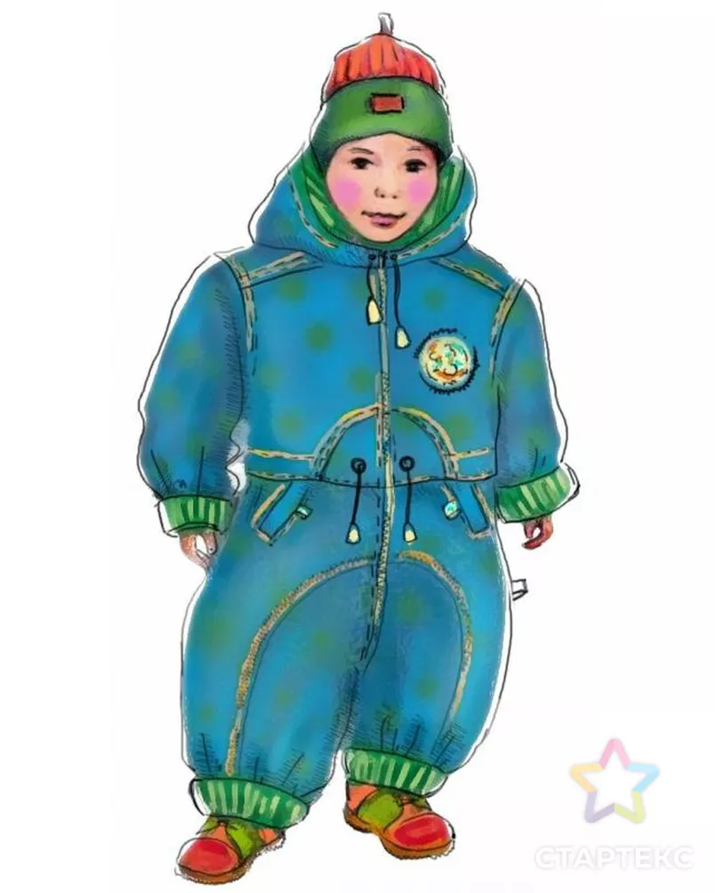 Выкройка: зимний комбинезон арт. ВКК-192-1-ЛК0007008 - рис. 1