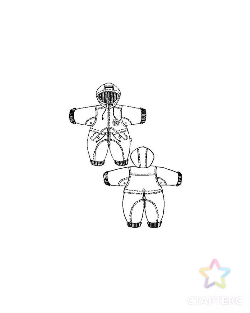 Выкройка: зимний комбинезон арт. ВКК-192-1-ЛК0007008 - рис. 2