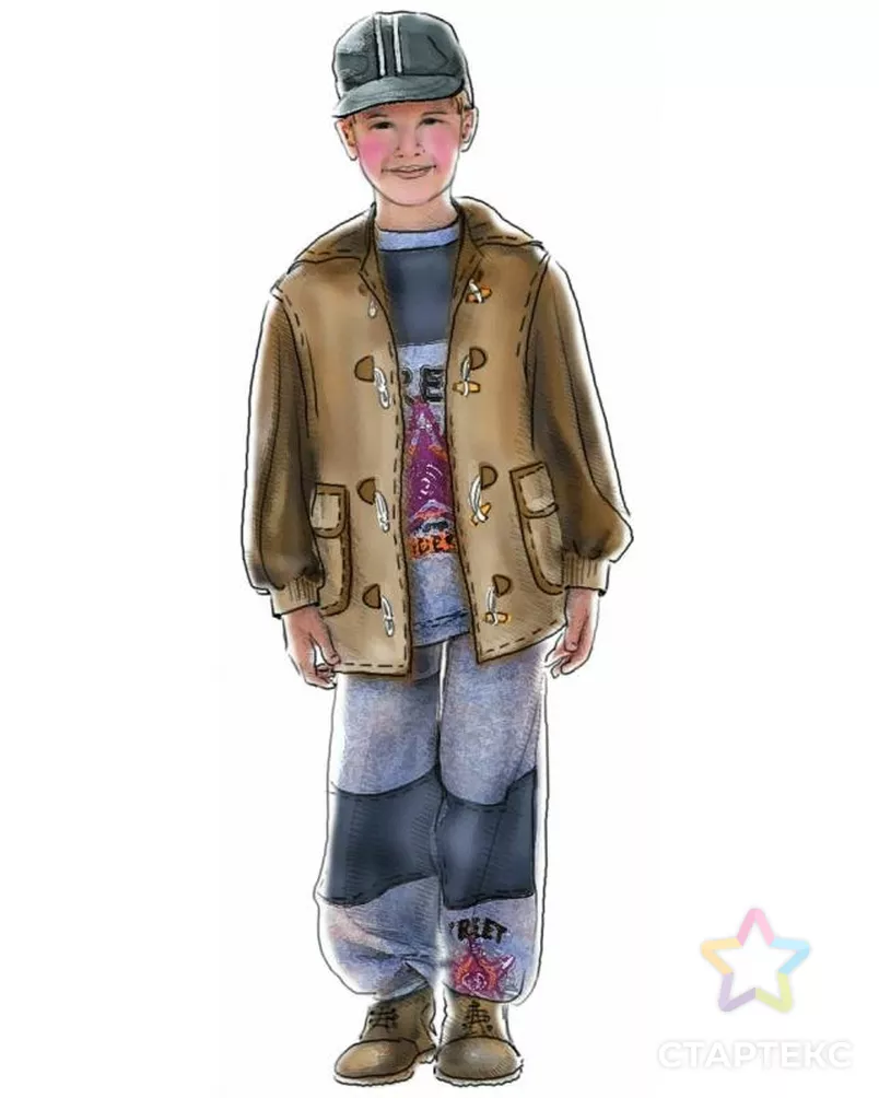 Выкройка: куртка с капюшоном-воротником арт. ВКК-171-1-ЛК0007013 - рис. 1