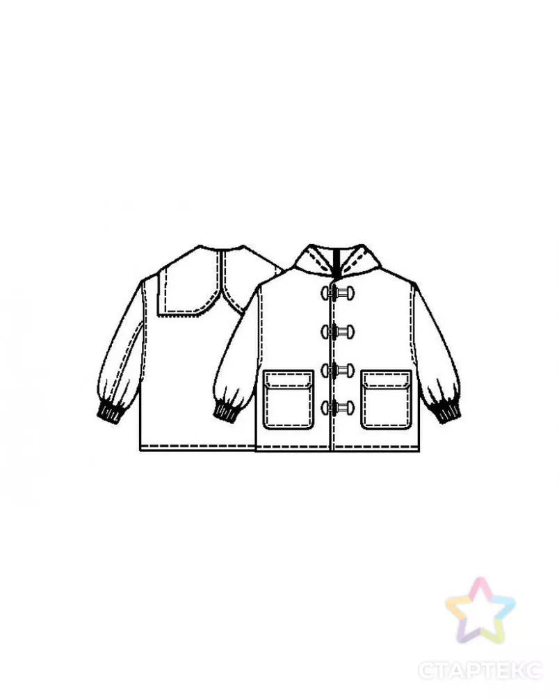 Выкройка: куртка с капюшоном-воротником арт. ВКК-171-1-ЛК0007013 - рис. 2