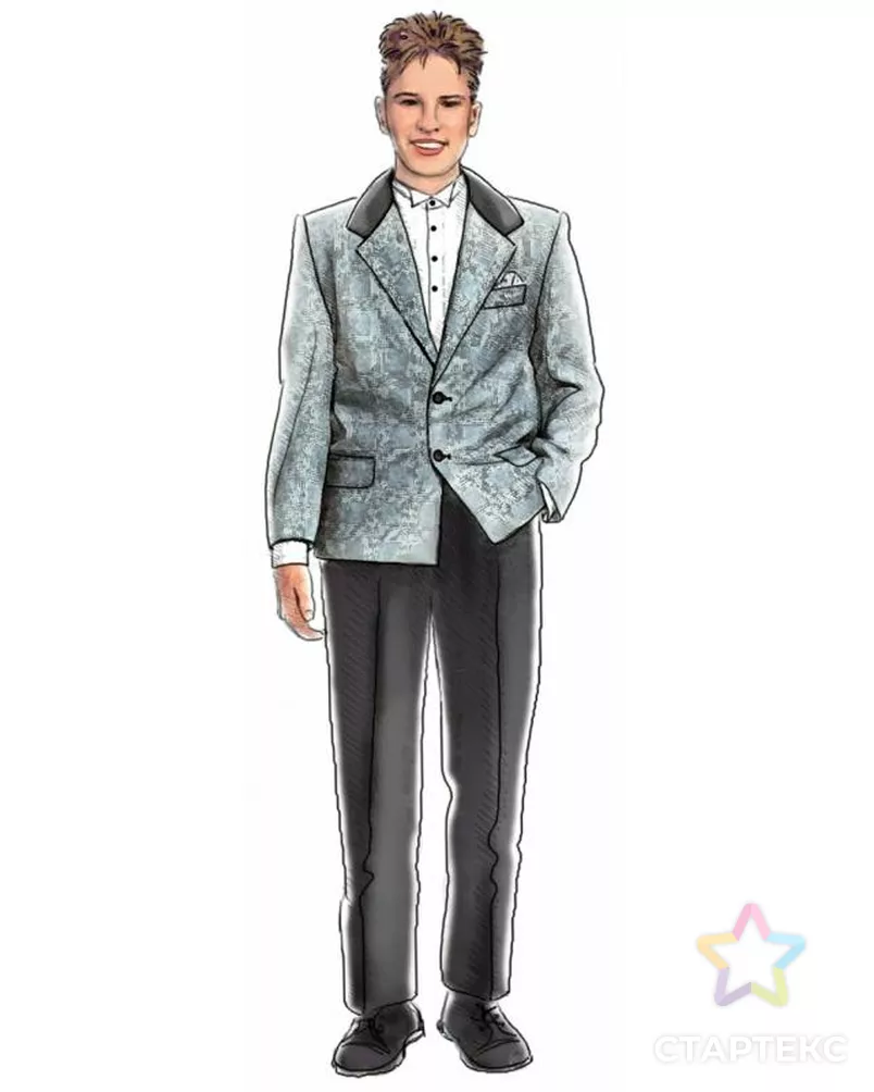 Выкройка: однобортный пиджак арт. ВКК-526-1-ЛК0007019 - рис. 1