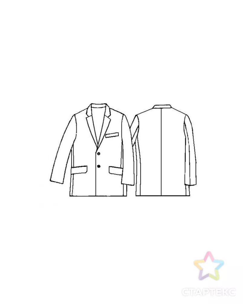 Выкройка: однобортный пиджак арт. ВКК-526-1-ЛК0007019 - рис. 2