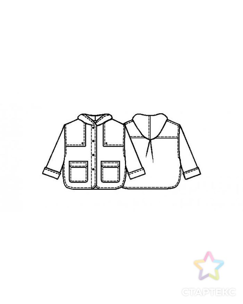 Выкройка: пальто с отлетной кокеткой и капюшоном арт. ВКК-1326-1-ЛК0007021