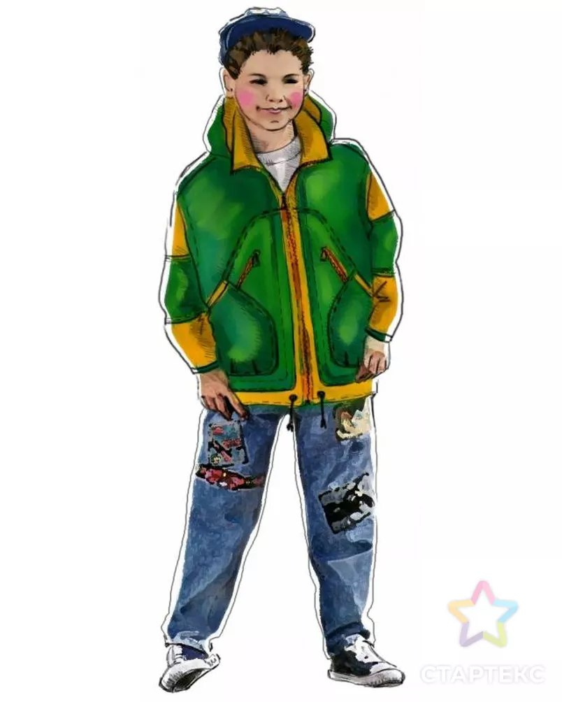 Выкройка: цветная спортивная куртка арт. ВКК-612-1-ЛК0007034 - рис. 1