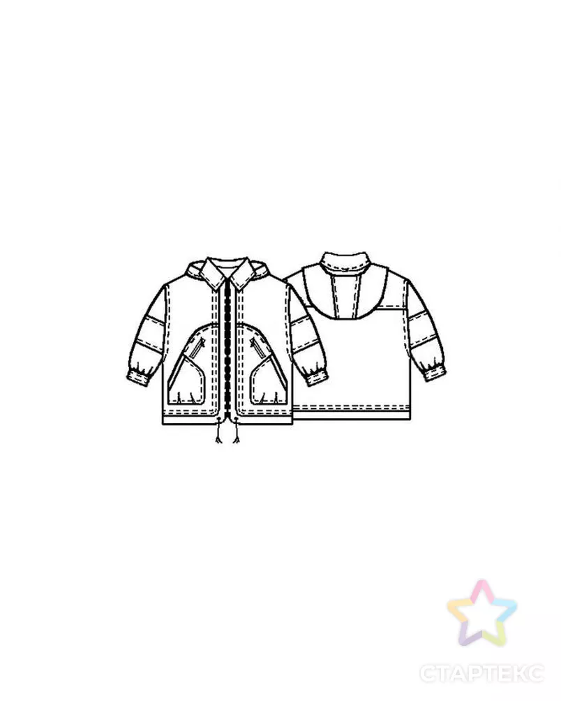 Выкройка: цветная спортивная куртка арт. ВКК-612-1-ЛК0007034 - рис. 2